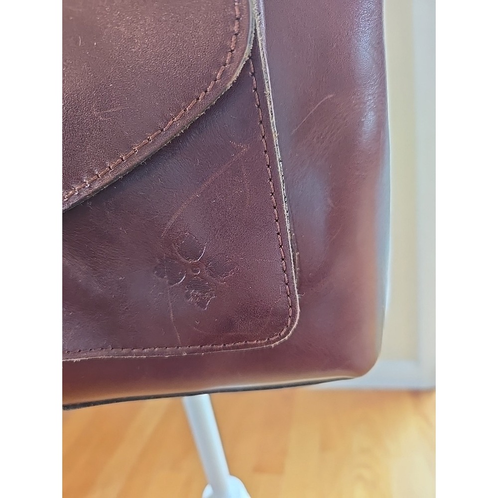 VTG PATRICIA NASH Kirby Leather Front Pocket Large Crossbody Bag Brown VGUC - Picture 4 of 16